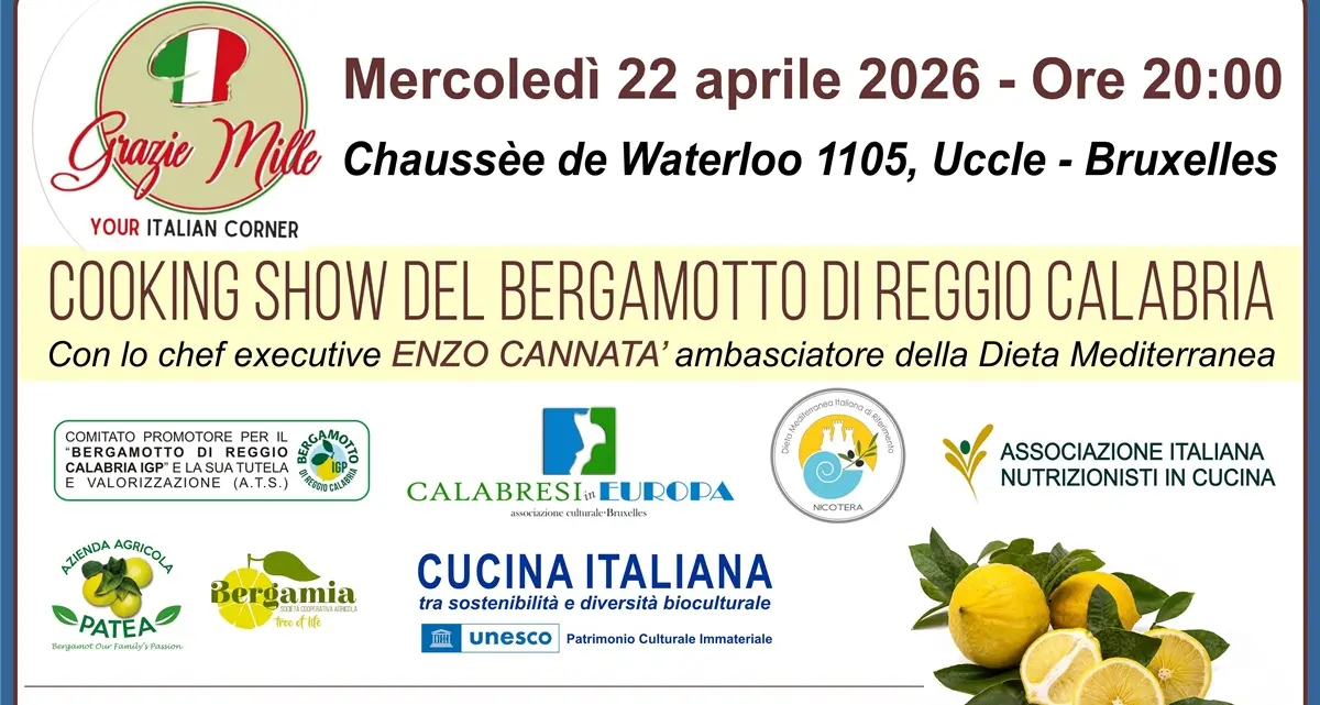 Il Bergamotto di Reggio Calabria al Parlamento Europeo di Bruxelles: mercoledì conferenza e cooking show\u00A0\n