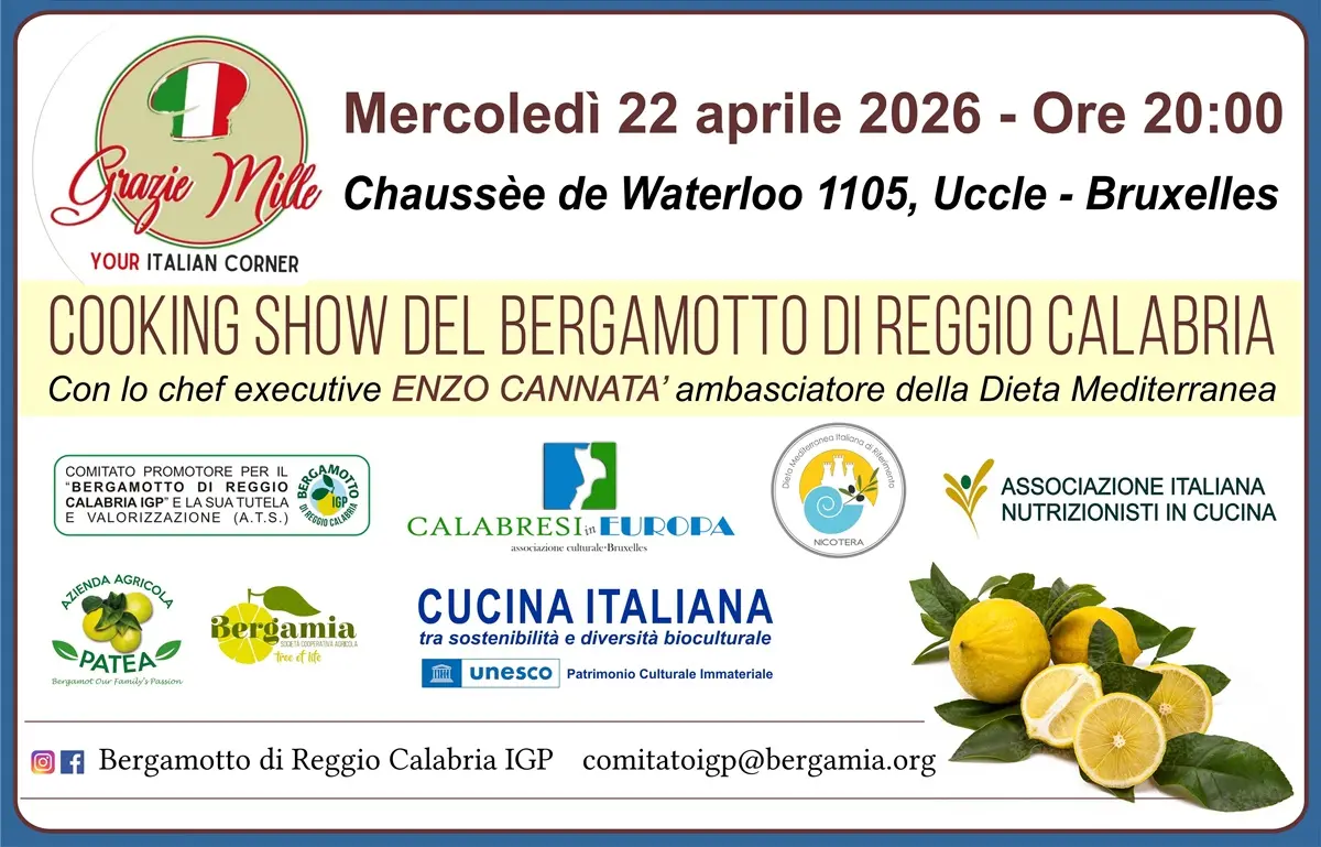 Il Bergamotto di Reggio Calabria al Parlamento Europeo di Bruxelles: mercoledì conferenza e cooking show\u00A0\n