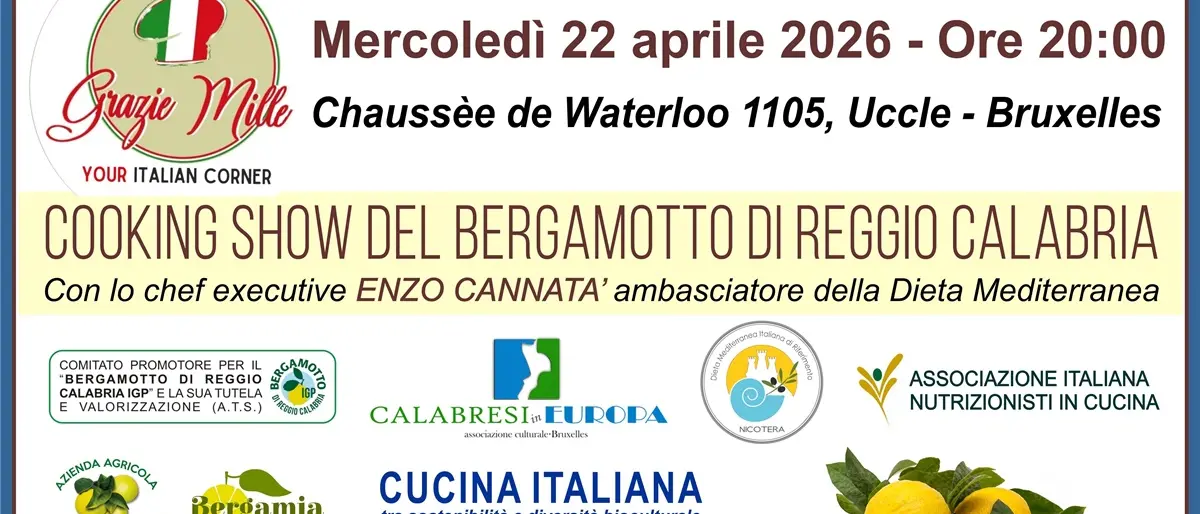 Il Bergamotto di Reggio Calabria al Parlamento Europeo di Bruxelles: mercoledì conferenza e cooking show\u00A0\n