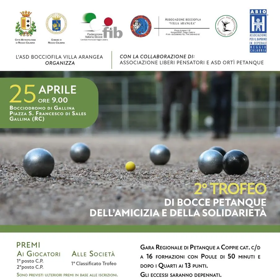 Reggio, presentato il \"Secondo Trofeo di Bocce Petanque dell’Amicizia e della Solidarietà”\n