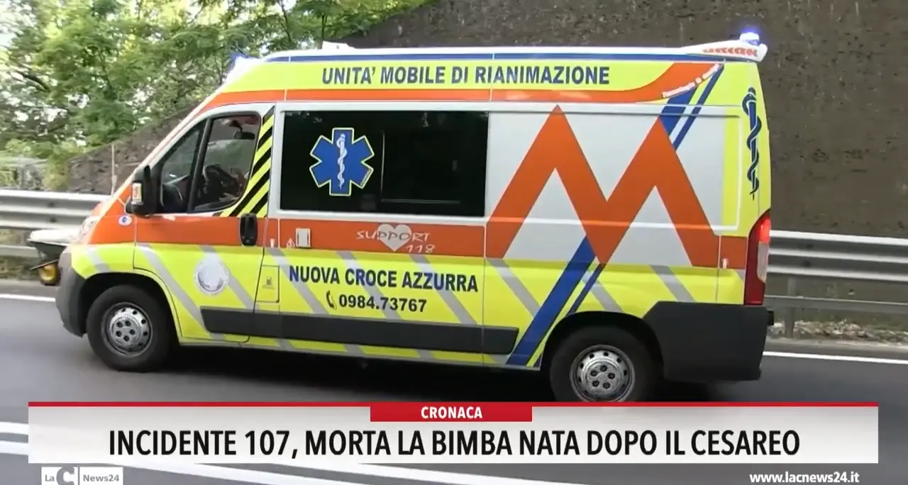 Incidente 107, morta la bimba nata dopo il cesareo