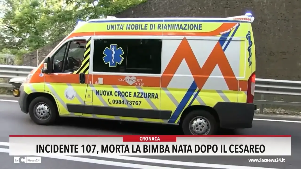 Incidente 107, morta la bimba nata dopo il cesareo