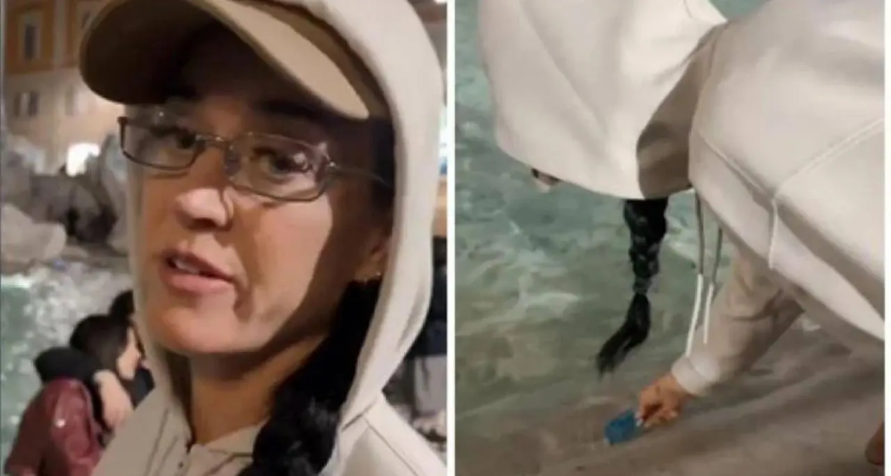 Katy Perry a Roma, senza monetine immerge la carta di credito nella Fontana di Trevi\n
