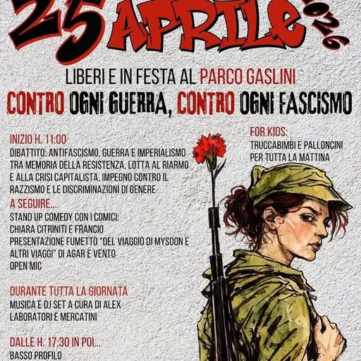 25 aprile, al Parco Gaslini un presidio contro la guerra: “liberiamoci dall’imperialismo”\n
