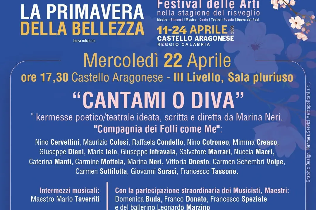 Al Castello Aragonese arriva “Cantami o diva”, la Primavera della bellezza incanta Reggio e si avvia verso il gran finale\n
