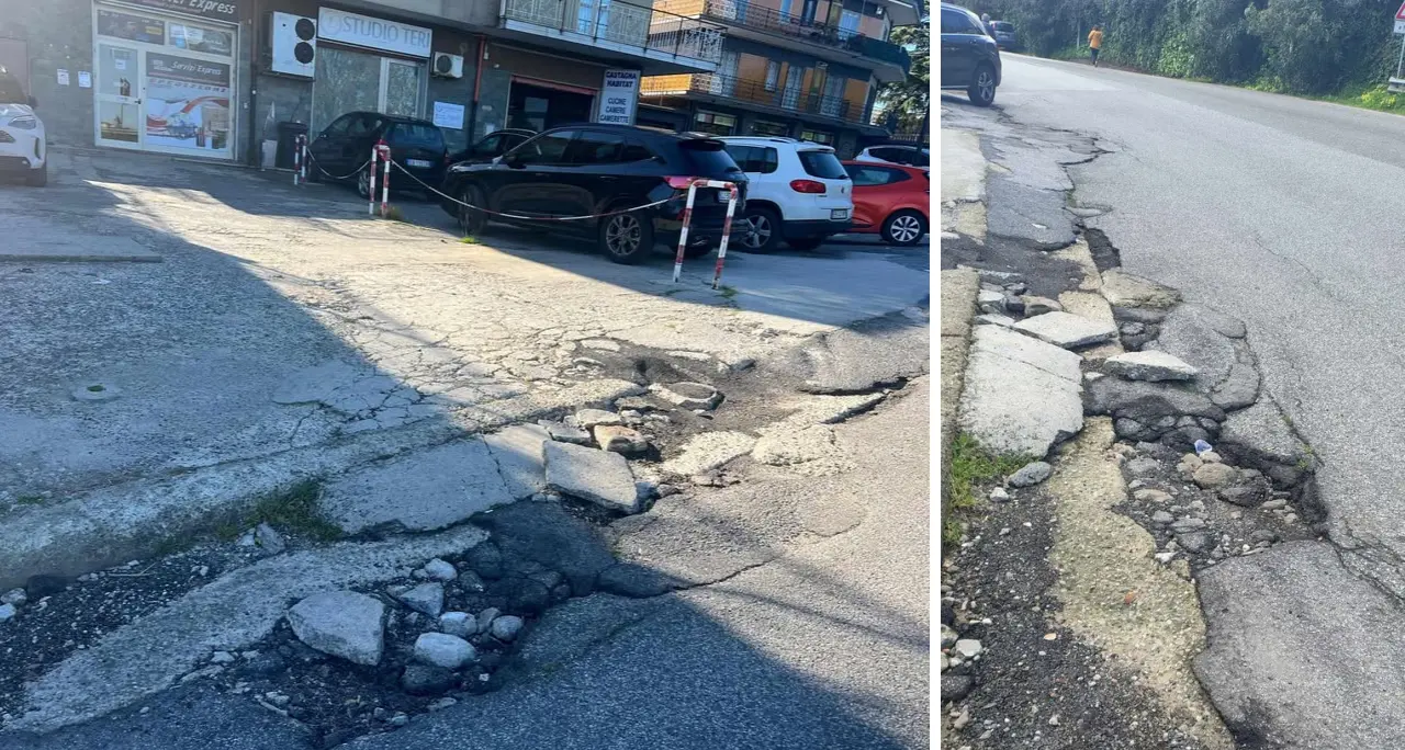 Vibo, da anni convive con la strada che cede davanti al suo negozio: «A rischio la mia attività, per favore intervenite»\n