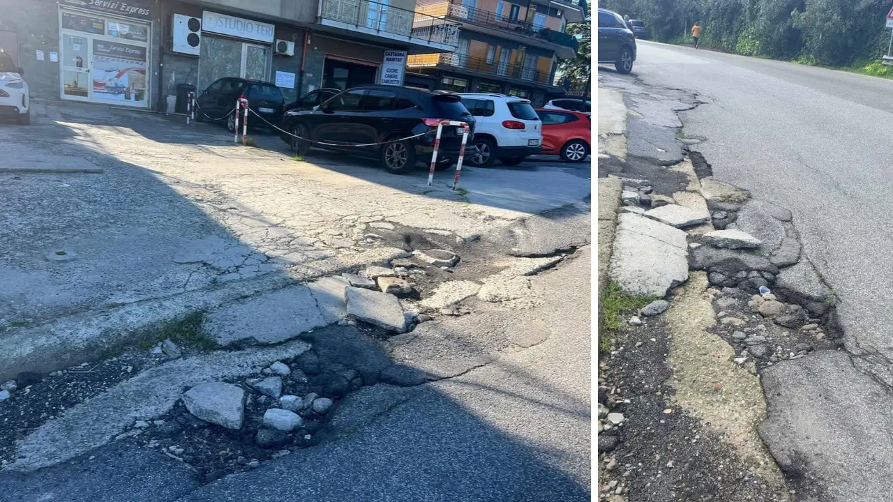 Vibo, da anni convive con la strada che cede davanti al suo negozio: «A rischio la mia attività, per favore intervenite»\n