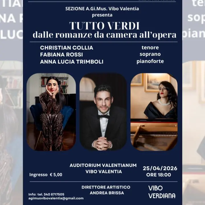 Vibo Valentia celebra il 25 aprile con un omaggio a Giuseppe Verdi: si scaldano le voci internazionali di Collia e Rossi\n