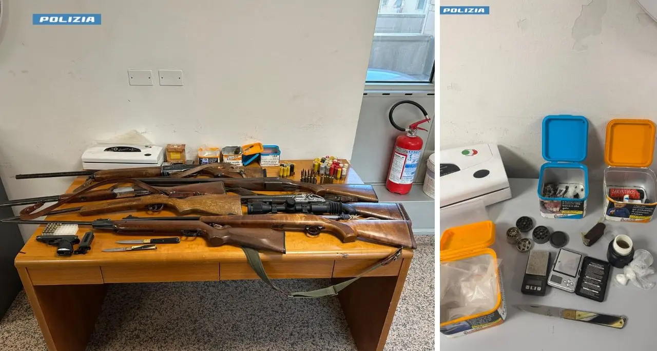 Deteneva cocaina e sette fucili: arrestato dalla Squadra mobile di Cosenza\n