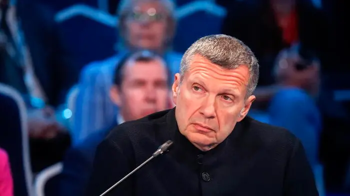 epa11392849 Russian TV presenter Vladimir Solovyov attends the St. Petersburg International Economic Forum (SPIEF) in St. Petersburg, Russia, 06 June 2024. The 27th St.Petersburg International Economic Forum takes place in St. Petersburg from 05 until 08 June 2024. EPA/ANATOLY MALTSEV , EPA