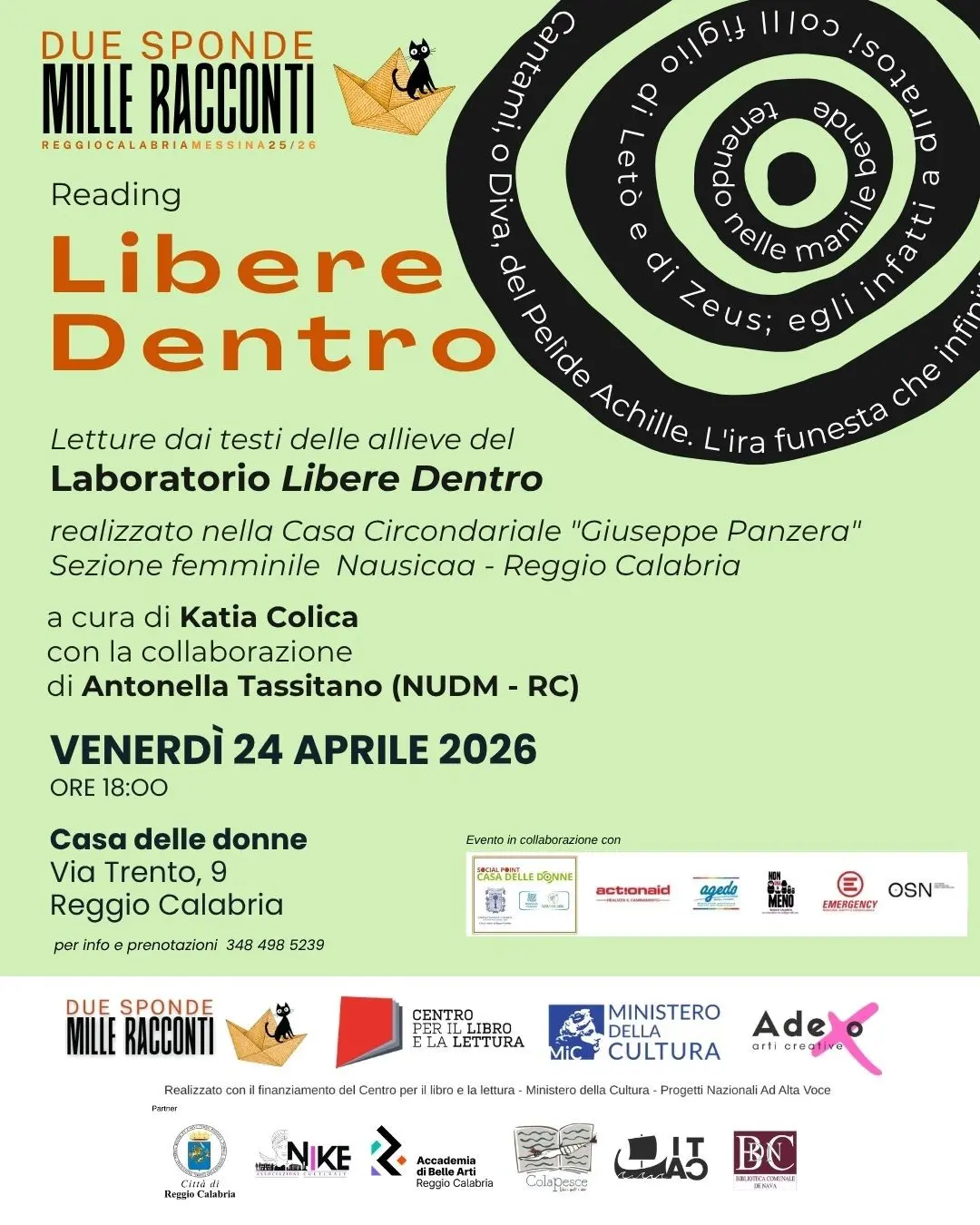 Reggio, alla Casa delle Donne andrà in scena il reading “Libere Dentro”\n