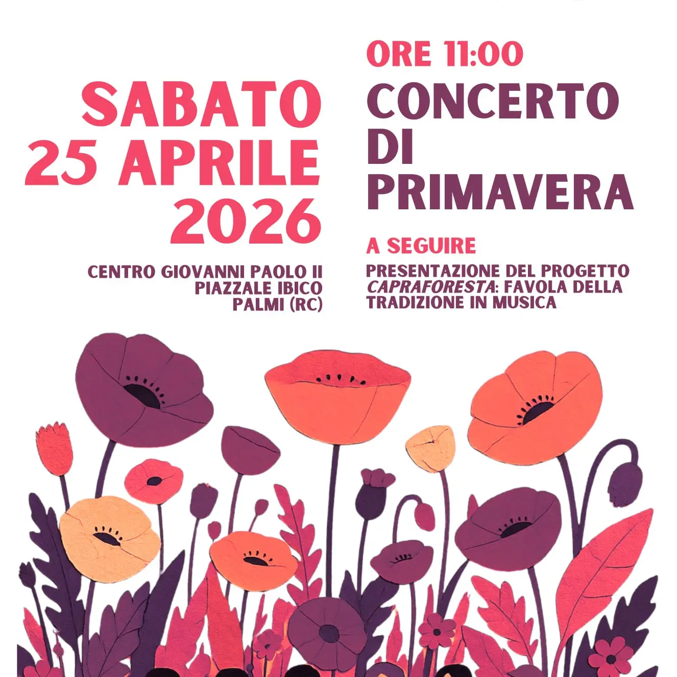 Il 25 aprile a Palmi il Concerto di Primavera presso il\u00A0Centro Giovanni Paolo II\n