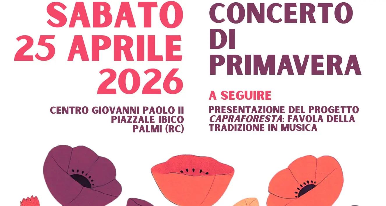 Il 25 aprile a Palmi il Concerto di Primavera presso il\u00A0Centro Giovanni Paolo II\n