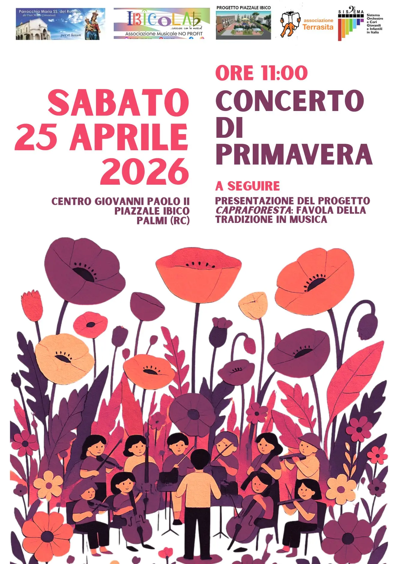 Il 25 aprile a Palmi il Concerto di Primavera presso il\u00A0Centro Giovanni Paolo II\n