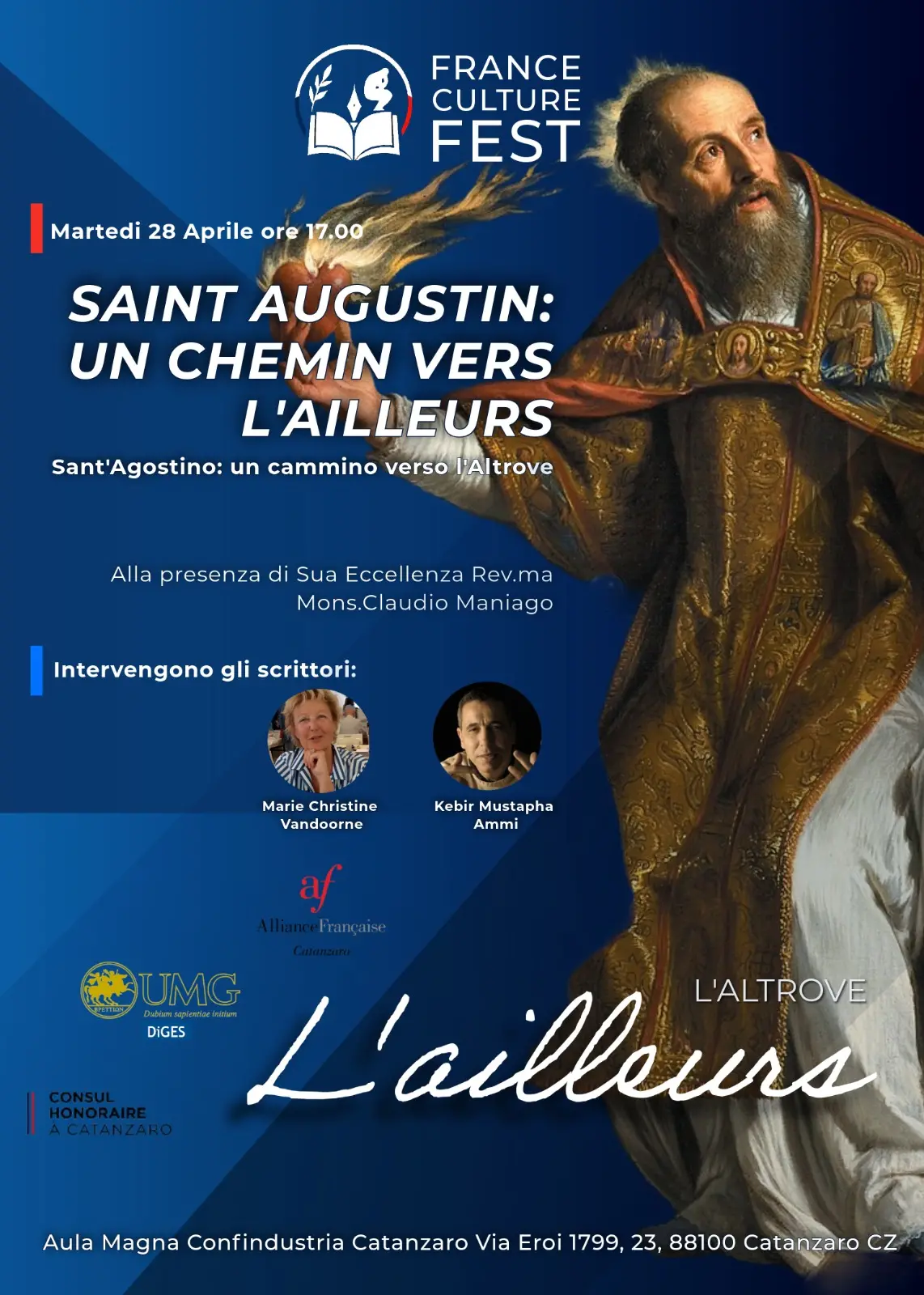 «Sant'Agostino: Un cammino verso l'altrove», a Catanzaro l'evento conclusivo del France Culture Fest