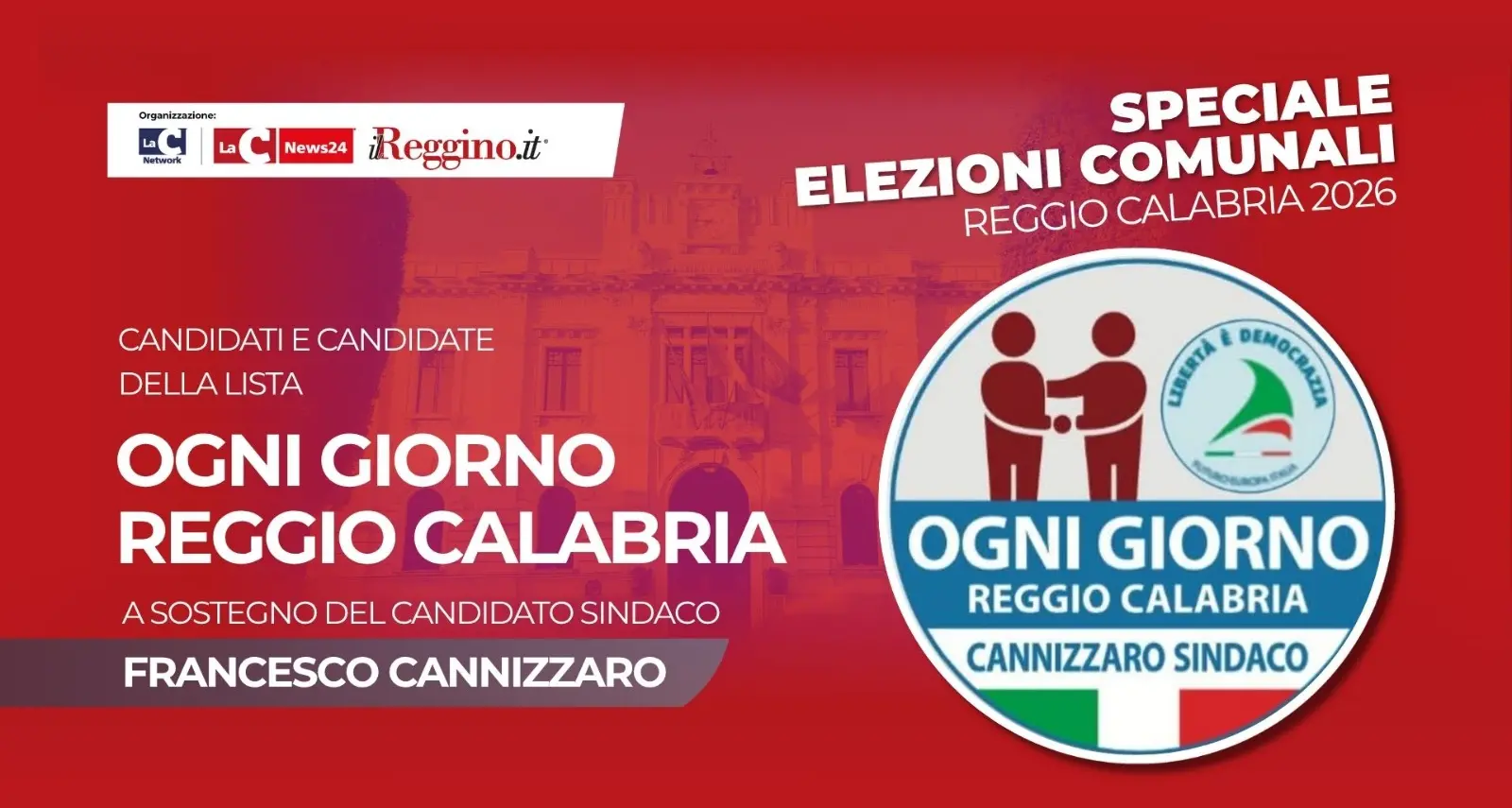 Centrodestra, i 32 candidati di “Ogni giorno Reggio Calabria” a sostegno di Cannizzaro\n