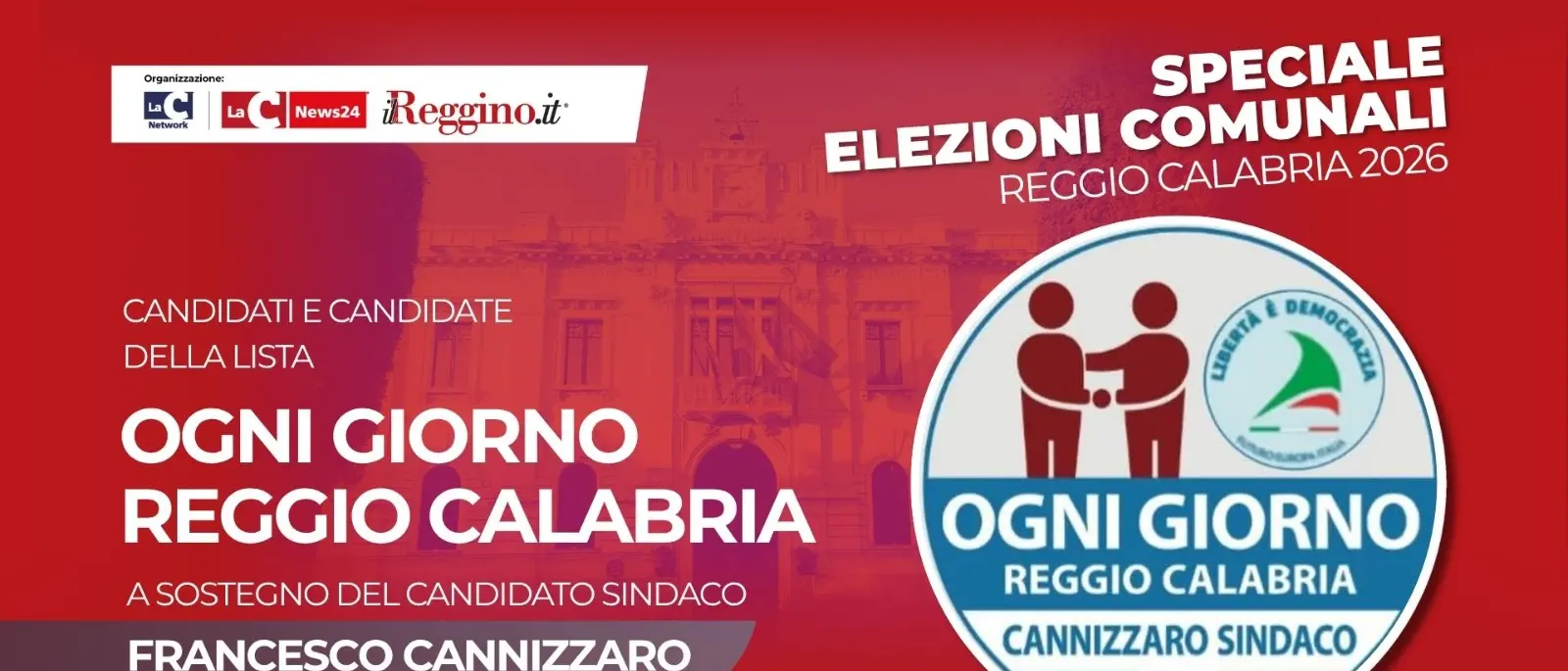 Centrodestra, i 32 candidati di “Ogni giorno Reggio Calabria” a sostegno di Cannizzaro\n