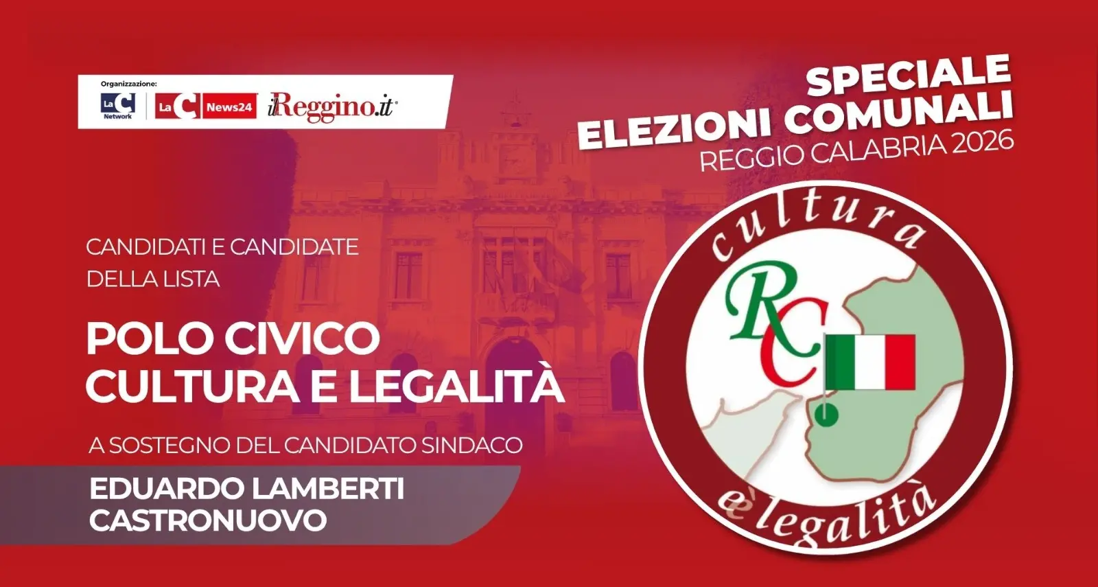Polo Civico, i 32 candidati a sostegno del candidato sindaco Eduardo Lamberti Castronuovo\n
