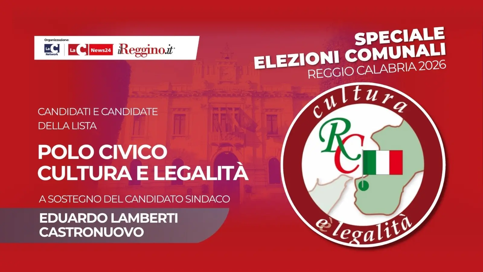 Polo Civico, i 32 candidati a sostegno del candidato sindaco Eduardo Lamberti Castronuovo\n