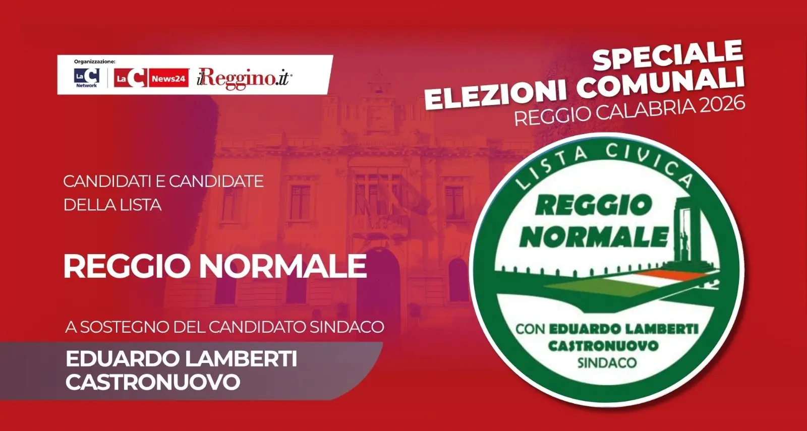 Polo Civico, i 20 candidati della seconda lista a sostegno del candidato sindaco Eduardo Lamberti Castronuovo\n