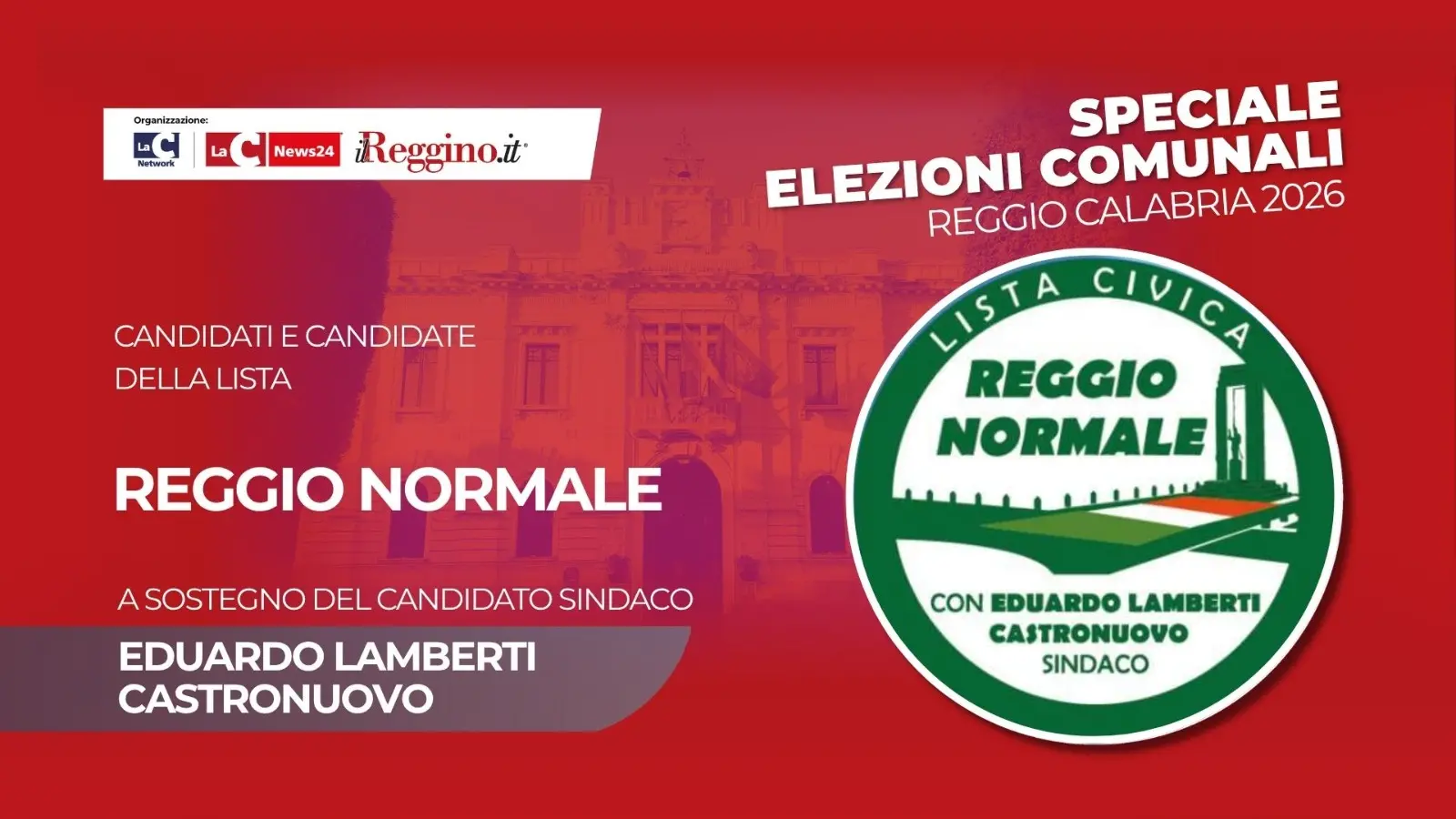 Polo Civico, i 20 candidati della seconda lista a sostegno del candidato sindaco Eduardo Lamberti Castronuovo\n