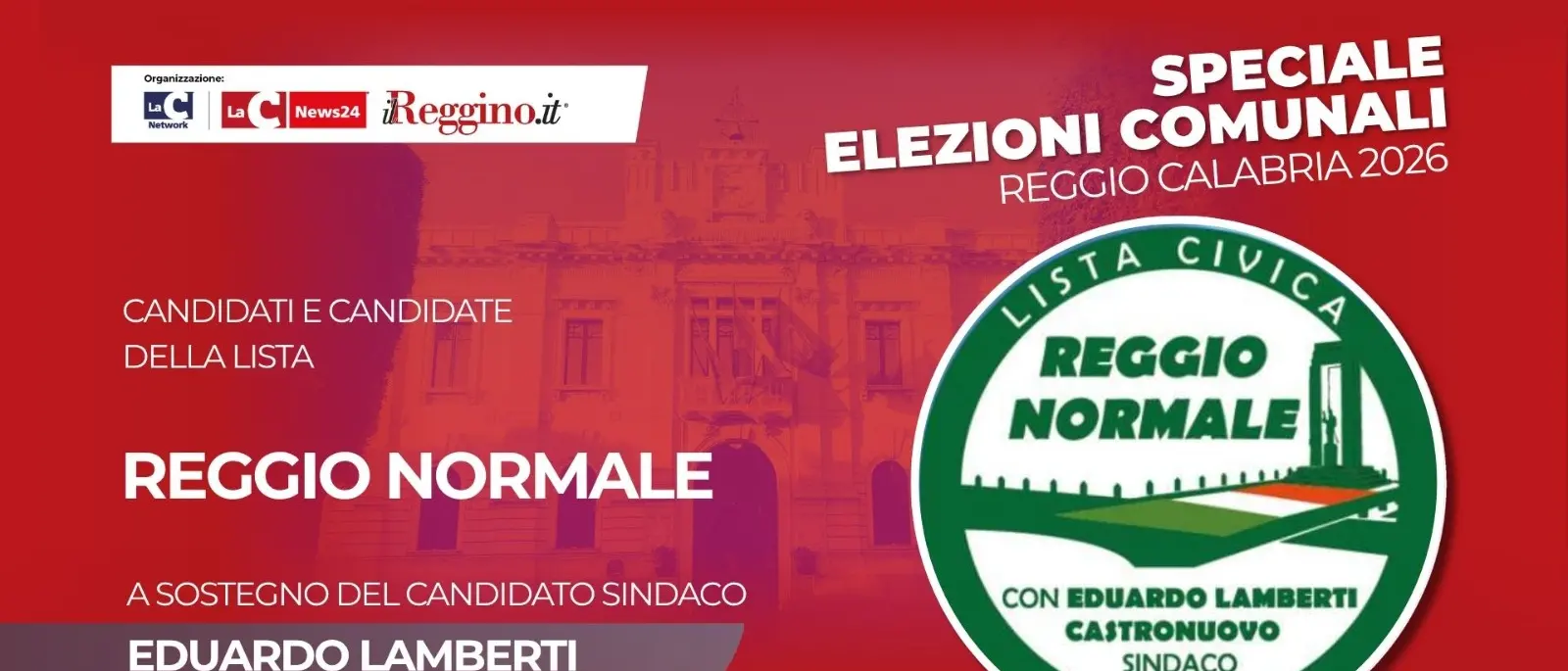 Polo Civico, i 20 candidati della seconda lista a sostegno del candidato sindaco Eduardo Lamberti Castronuovo\n