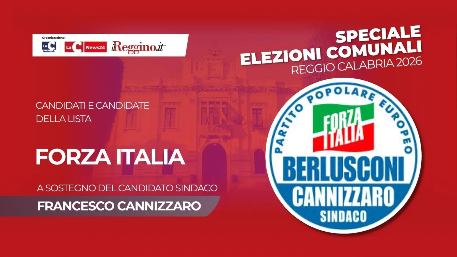 Centrodestra, i 32 candidati di Forza Italia a sostegno del candidato sindaco Cannizzaro\n