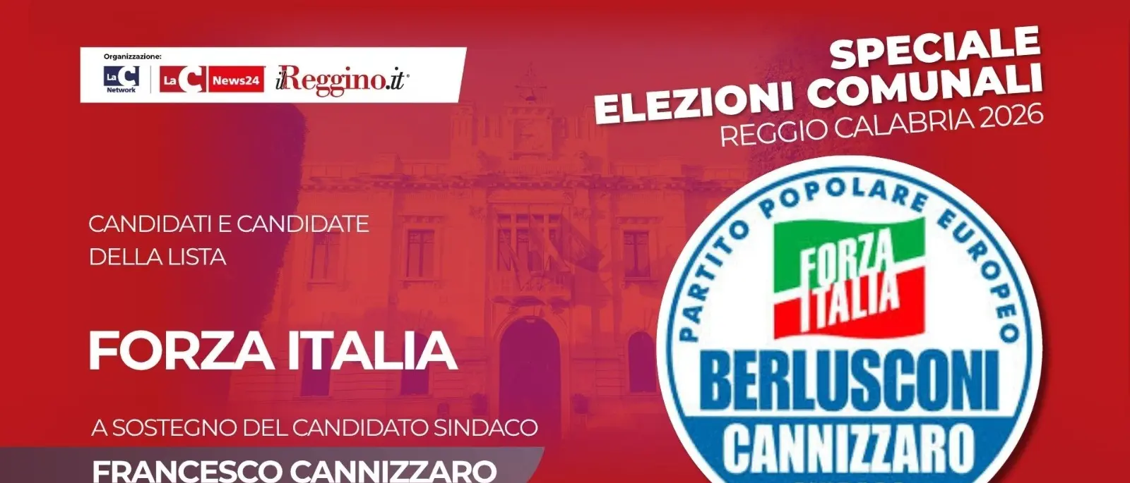 Centrodestra, i 32 candidati di Forza Italia a sostegno del candidato sindaco Cannizzaro\n