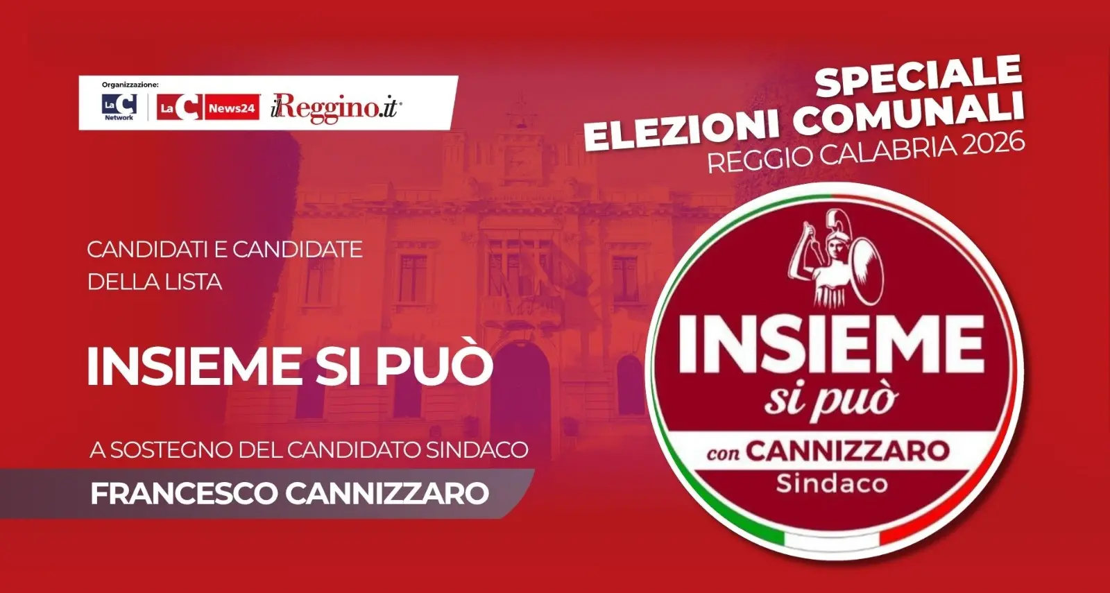 Centrodestra, i nomi dei 32 candidati di “Insieme si può” a sostegno del candidato sindaco Cannizzaro\n