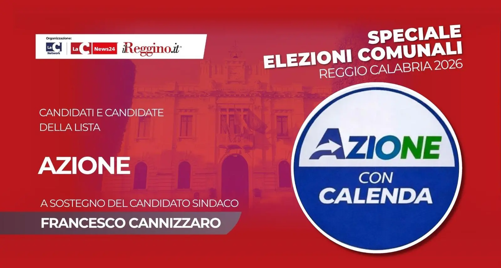 Centrodestra, i nomi della lista di “Azione” a sostegno del candidato sindaco Cannizzaro\n