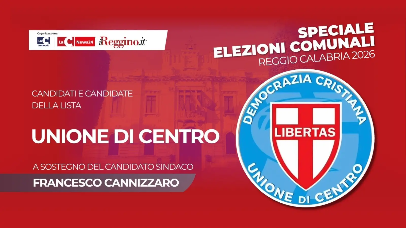 Centrodestra, i 31 candidati della\u00A0lista\u00A0DC-UDC a sostegno del candidato sindaco Cannizzaro\n