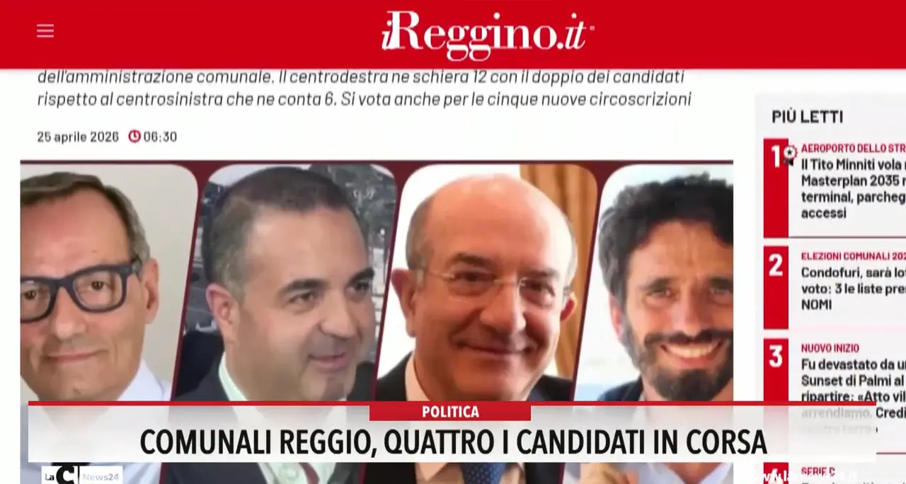 Comunali Reggio, quattro i candidati in corsa
