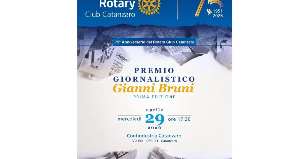 Rotary Club Catanzaro fa 75 anni e racconta la città con il “Premio Gianni Bruni”