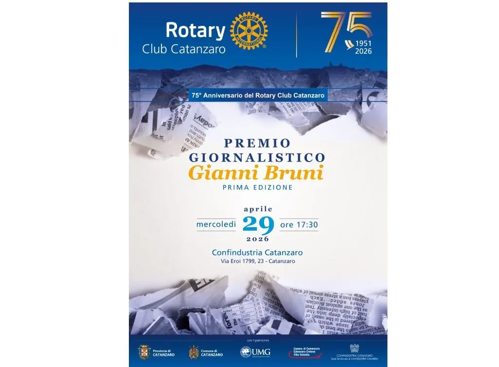 Rotary Club Catanzaro fa 75 anni e racconta la città con il “Premio Gianni Bruni”