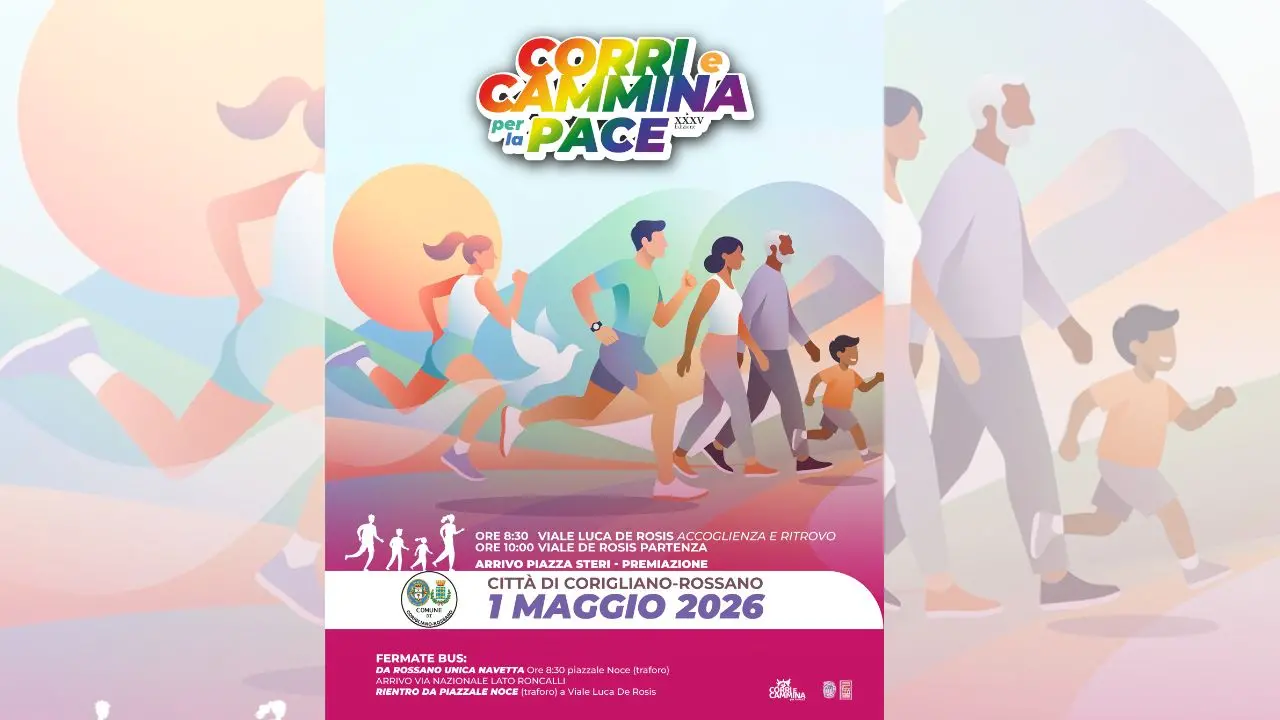 Corigliano Rossano, 35esima edizione della “Corri e Cammina per la Pace”: il programma completo\n