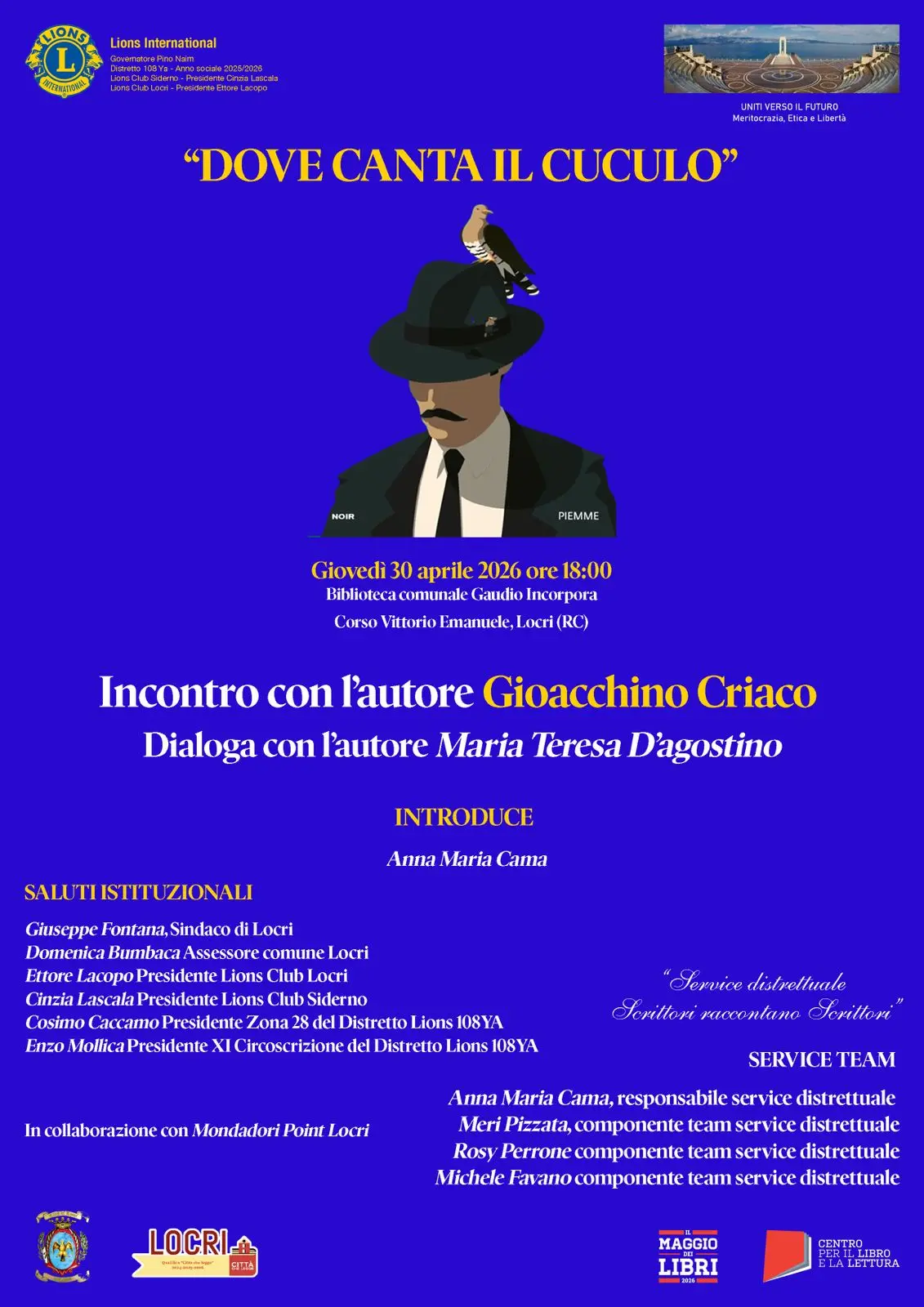 A Locri l’incontro promosso dai Lions con lo scrittore Gioacchino Criaco\n