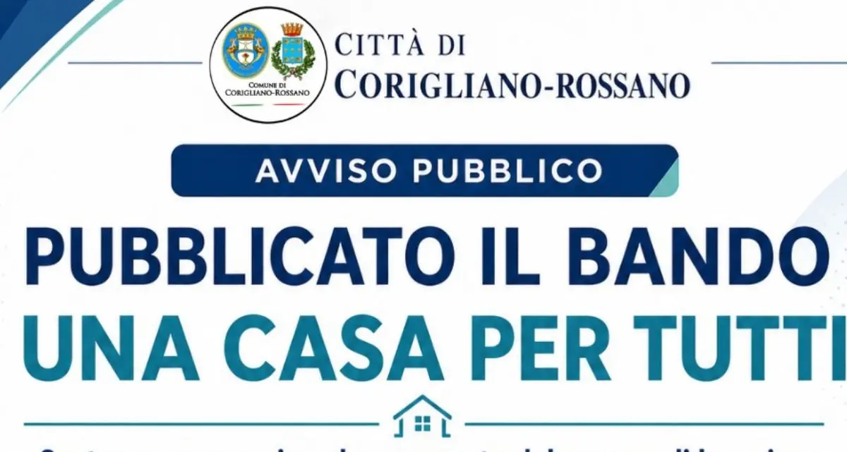 Corigliano Rossano pubblica il bando “Una Casa per tutti” per aiutare le famiglie in affitto\n