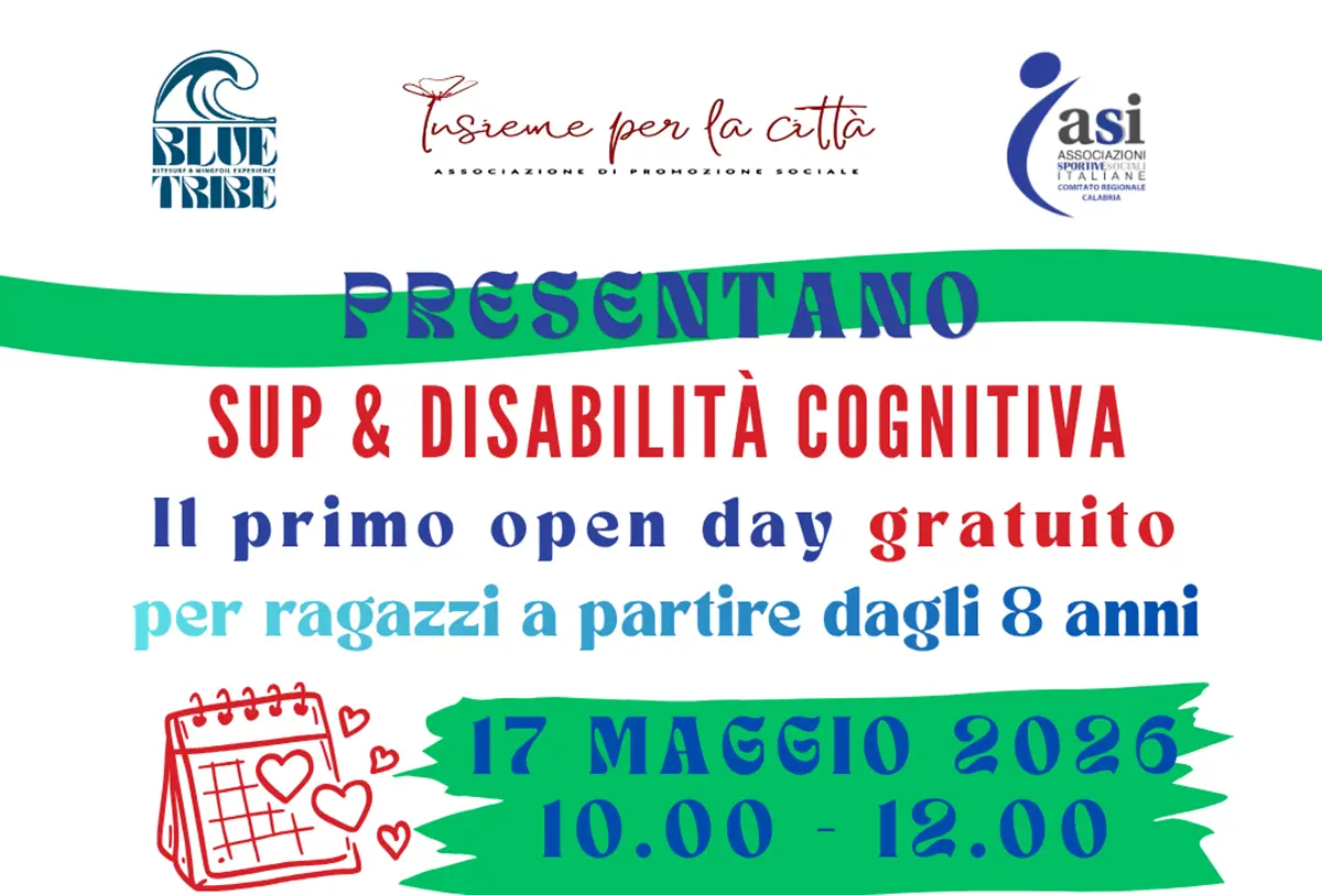 Mare e\u00A0inclusione: a Reggio il Primo Open\u00A0Day Gratuito di \"Sup & Disabilità Cognitiva\"\n