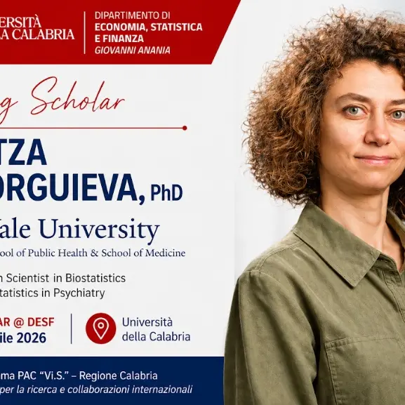 Il Dipartimento di Economia accoglie Ralitza Gueorguieva di Yale: ricerca internazionale e statistica avanzata all’UniCal\n