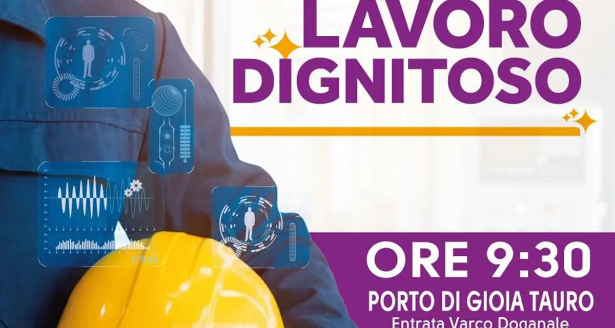 Primo maggio, manifestazione congiunta di\u00A0Cgil, Cisl e Uil al porto di Gioia Tauro\n