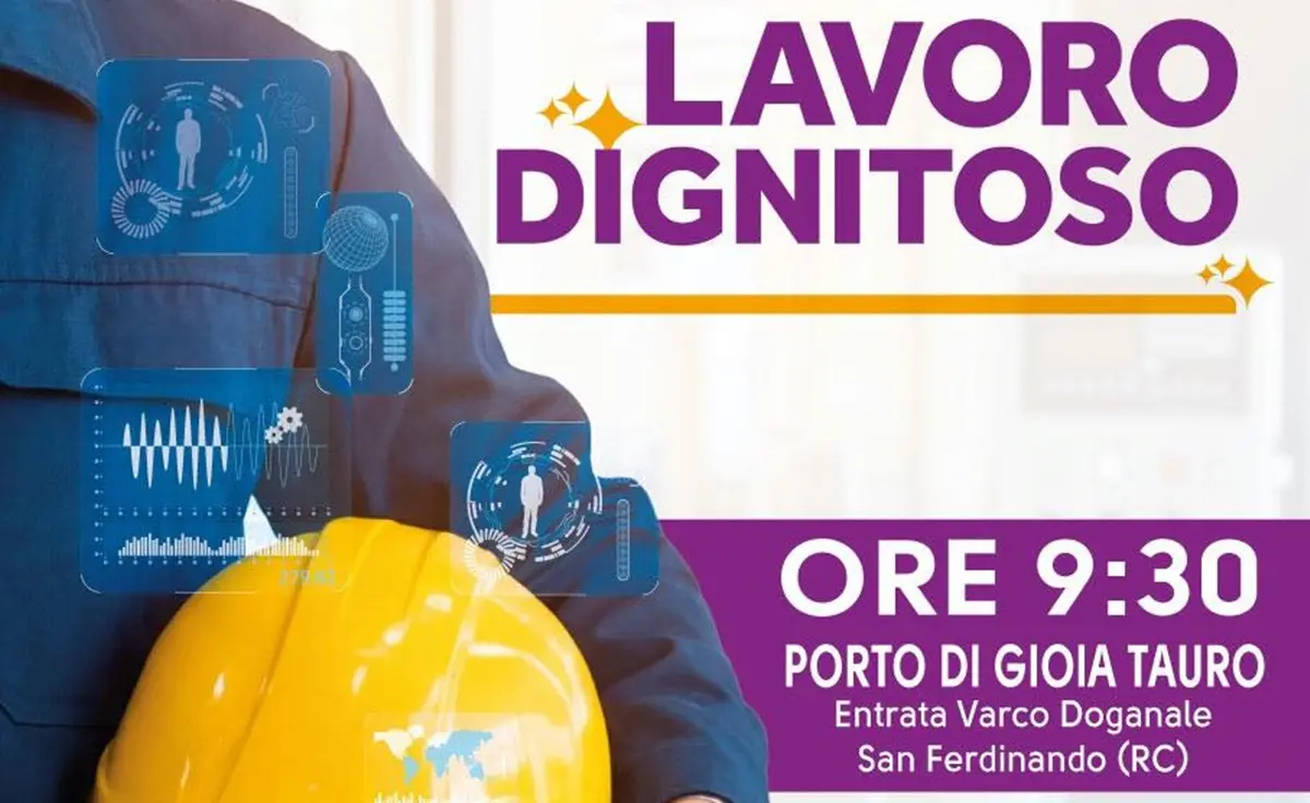 Primo maggio, manifestazione congiunta di\u00A0Cgil, Cisl e Uil al porto di Gioia Tauro\n