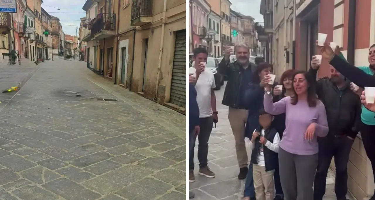 Vibo, via Luigi Razza riaperta al traffico: i commercianti brindano in strada\n
