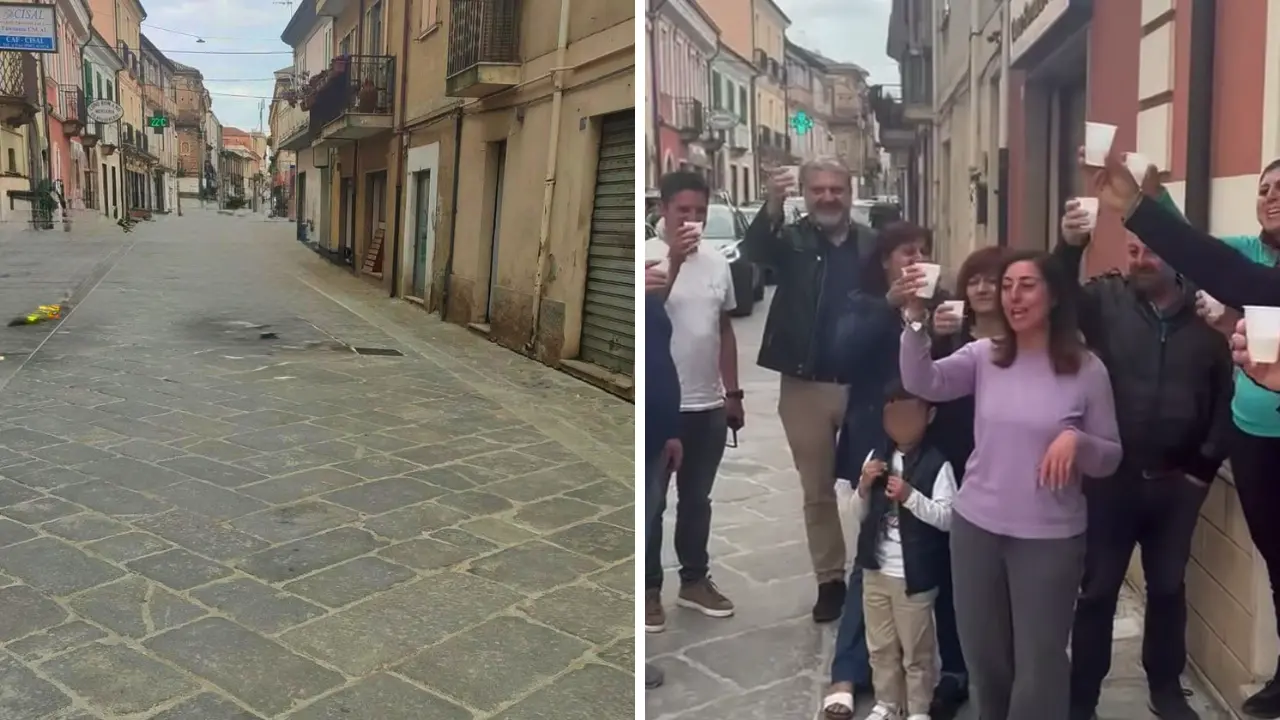 Vibo, via Luigi Razza riaperta al traffico: i commercianti brindano in strada\n
