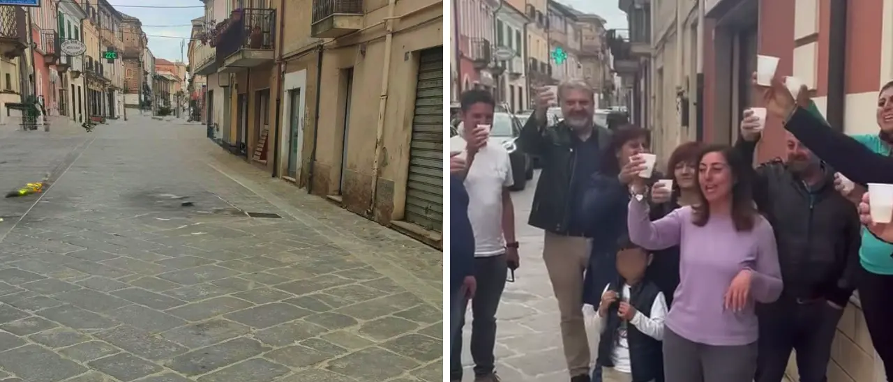 Vibo, via Luigi Razza riaperta al traffico: i commercianti brindano in strada\n