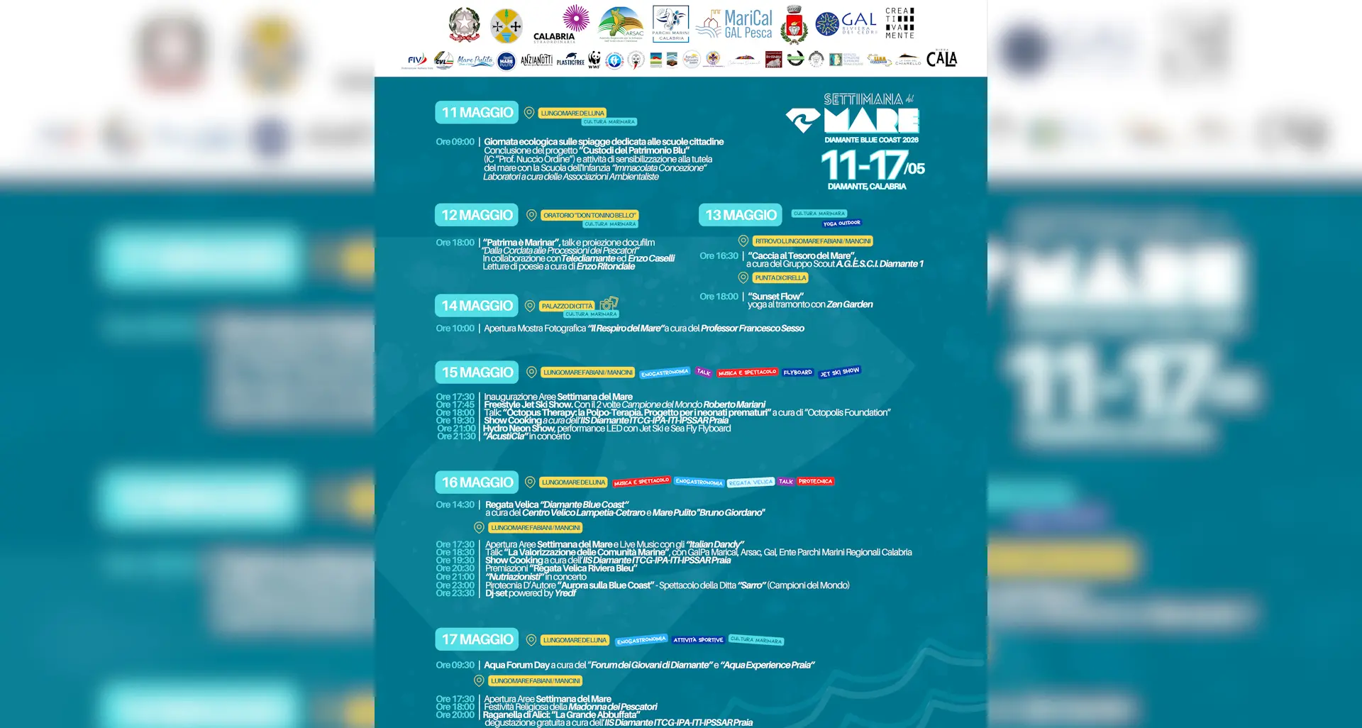 Tutto pronto per la “Settimana del Mare –\u00A0Diamante Blue Coast 2026” tra sport, scienza e spettacolo\n