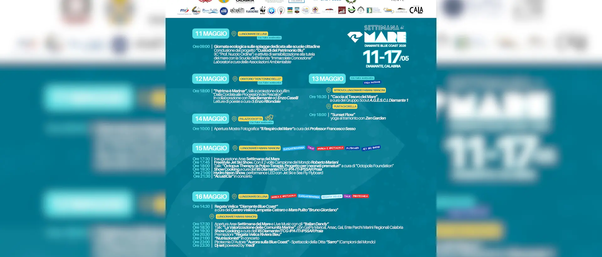 Tutto pronto per la “Settimana del Mare –\u00A0Diamante Blue Coast 2026” tra sport, scienza e spettacolo\n