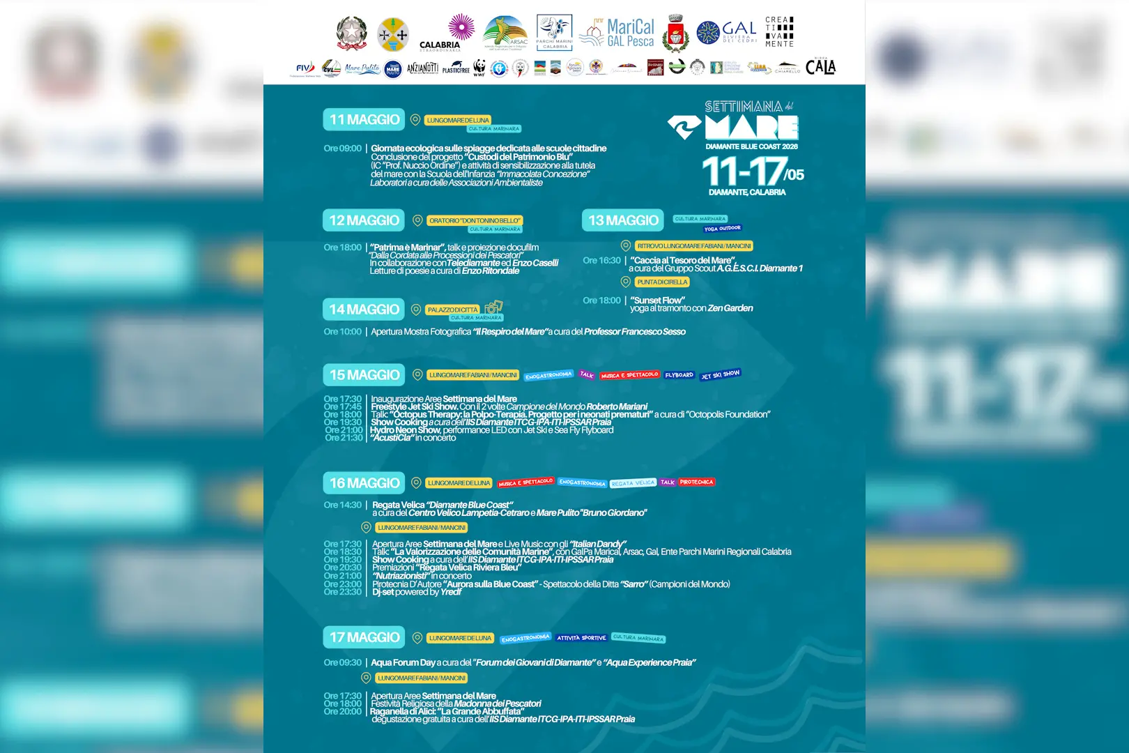 Tutto pronto per la “Settimana del Mare –\u00A0Diamante Blue Coast 2026” tra sport, scienza e spettacolo\n