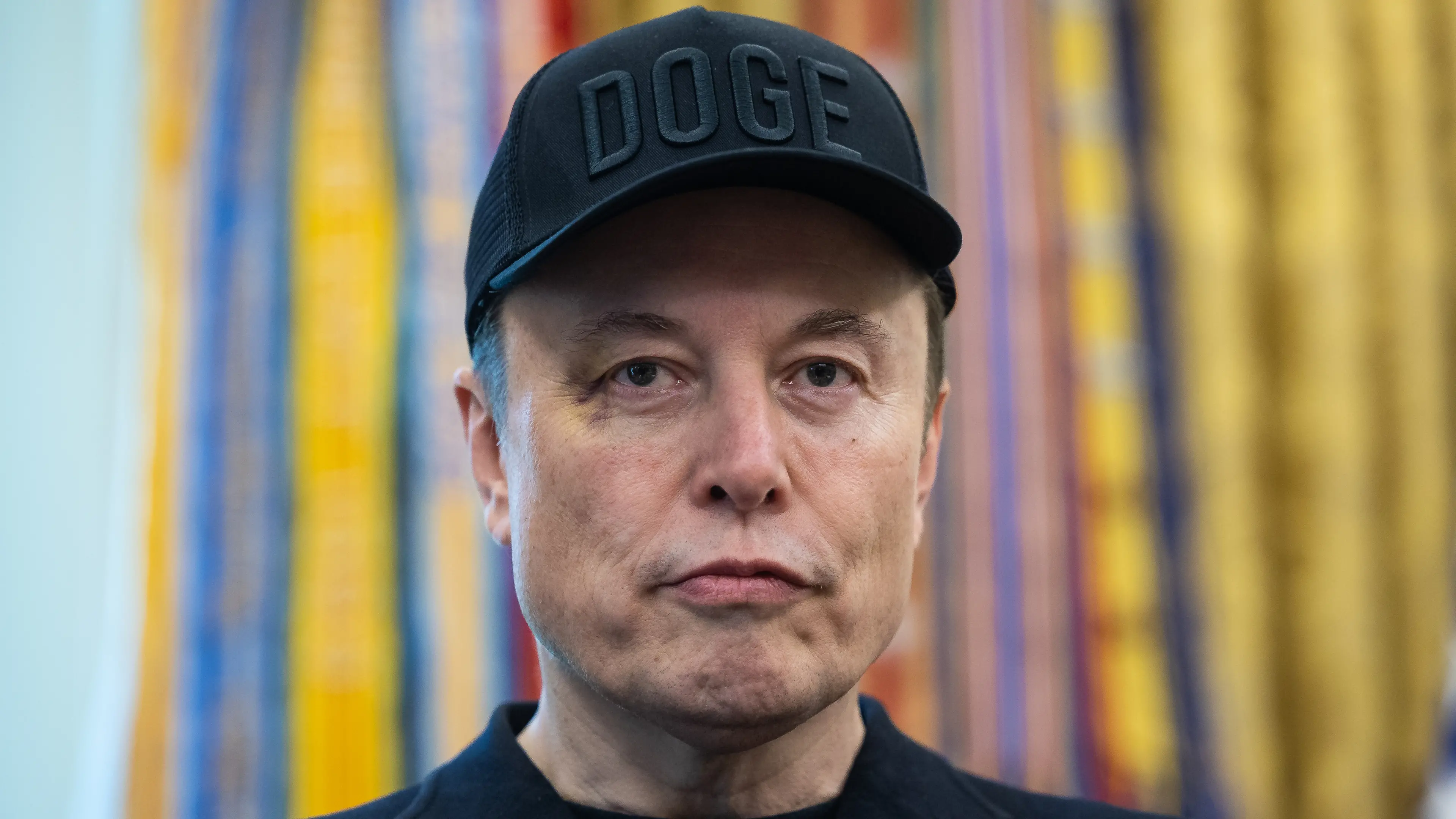 Elon Musk looks on during a press conference in the Oval Office at the White House May 30, 2025. (Francis Chung/Pool/Sipa USA) , Sipa USA