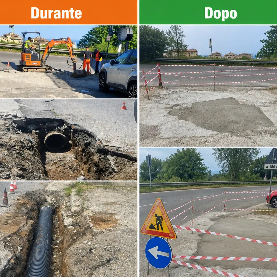 Vibo, sistemata la strada che cedeva davanti al negozio dopo anni di attese: «Comune rapido dopo la segnalazione de Il Vibonese»\n