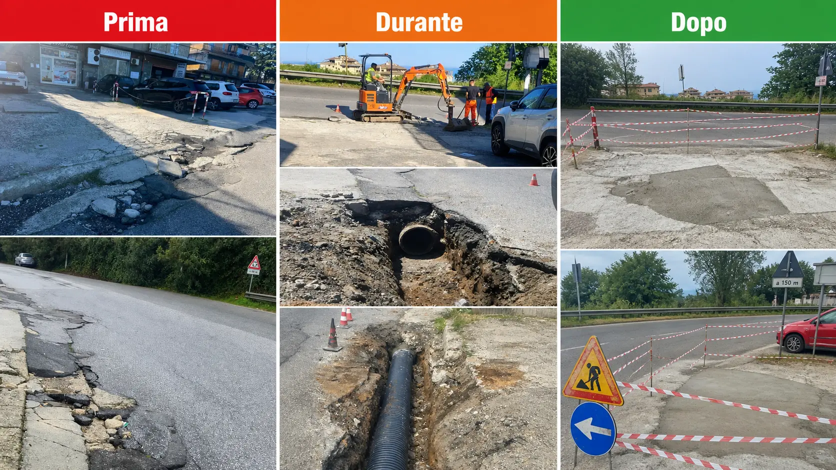 Vibo, sistemata la strada che cedeva davanti al negozio dopo anni di attese: «Comune rapido dopo la segnalazione de Il Vibonese»\n